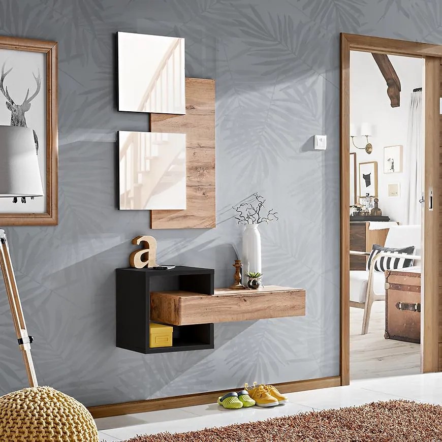 Predsieňový nábytok Easy II WTZ EY2  wotan/čierna