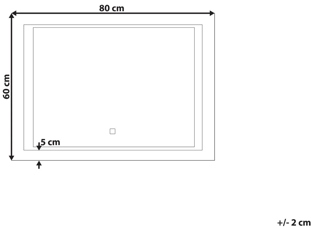 Obdĺžnikové zrkadlo LED 80 x 60 cm LED EYRE Beliani