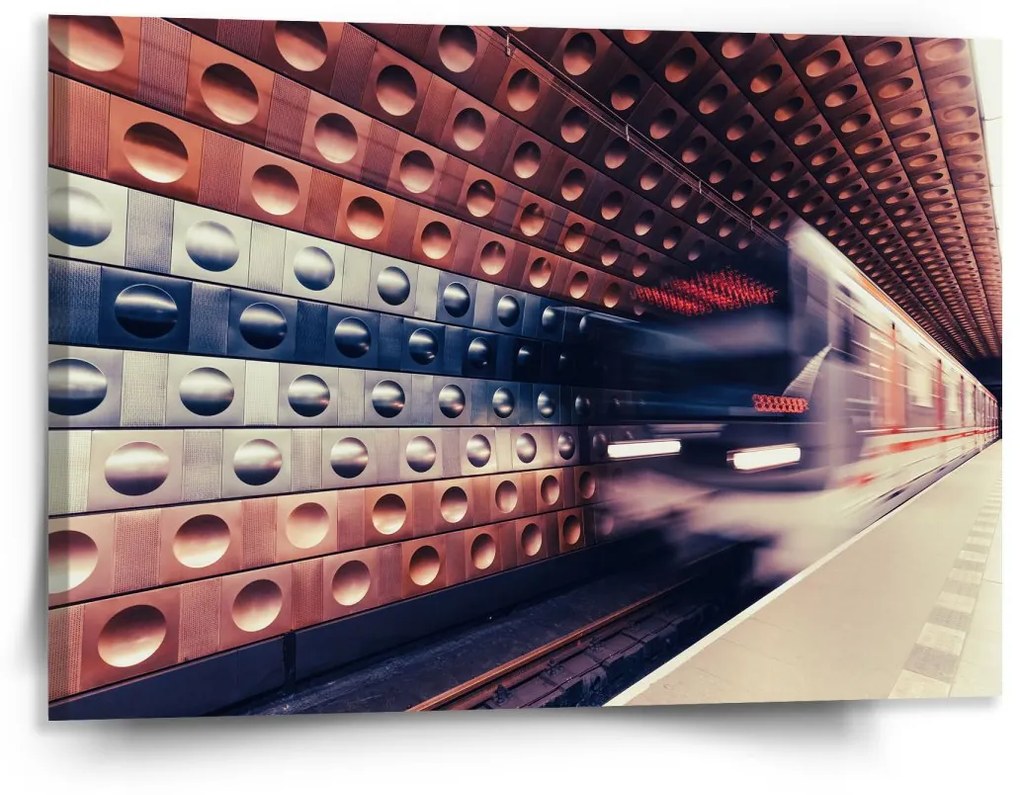 Sablio Obraz Metro na farebnej stanici - 150x110 cm