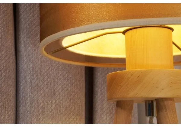 Duolla - Stolná lampa WOOD BOHO 1xE27/15W/230V pr. 25 cm medená/hnedá/béžová