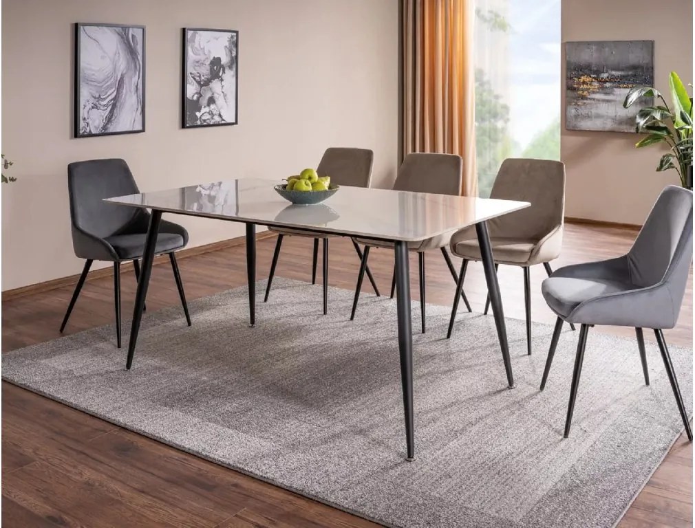 SI Stolička Cobe Velvet sivý