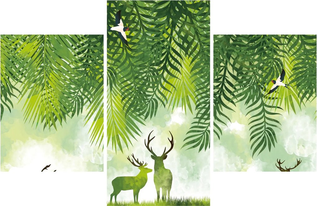 Obraz - Jelene v lese (90x60 cm)