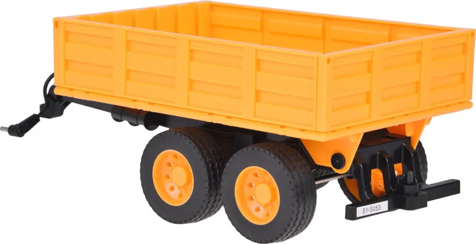 JOKOMISIADA Traktor JCB s prívesom na diaľkové ovládanie s výklopnou korbou Double E 1:16 RC0670