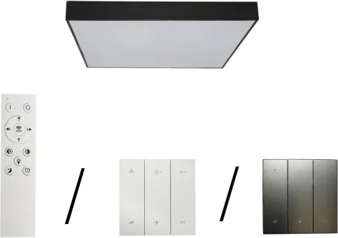 LED stropné svietidlo LED/215W/230V 3000/4000/6500K 80x80 cm čierne