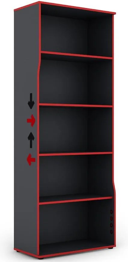 Regál Matrix RG 75 grafit/červená