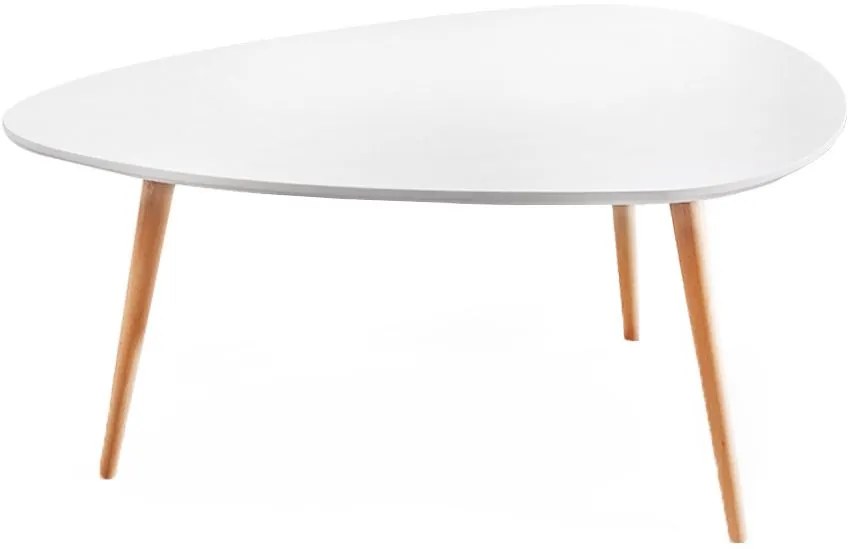 Tutumi, konferenčný stolík v škandinávskom štýle 100×60×48 cm, biela-hnedá, KRZ-09501