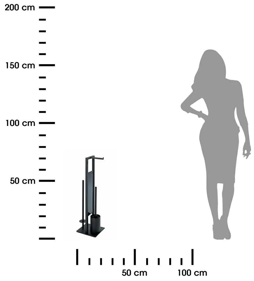 Stojan na toaletný papier a WC kefu Rivalta, čierna