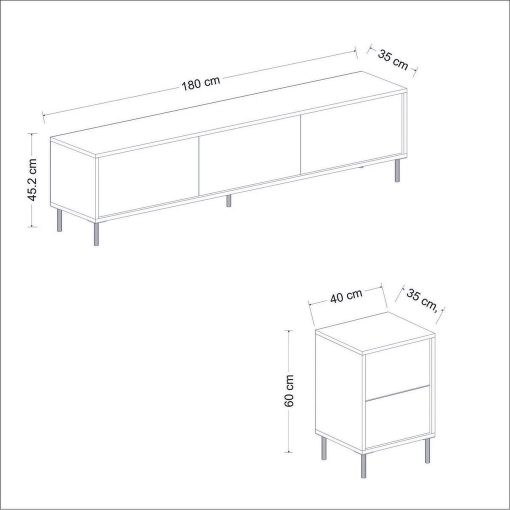 TV stolík s skrinkami Imej Antracit