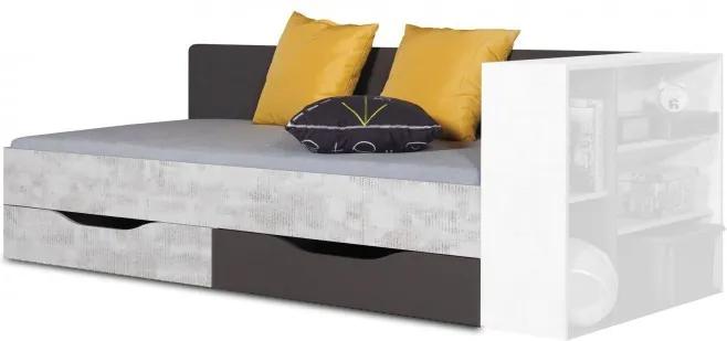 Tablo - posteľ 90x200 cm, rošt (grafit/enigma)