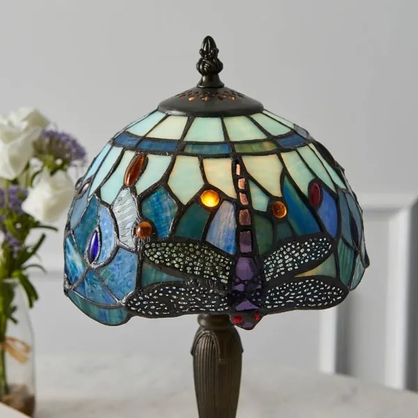 Endon 64088 - Stolná lampa Tiffany DRAGONFLY 1xE14/40W/230V priemer 20 cm