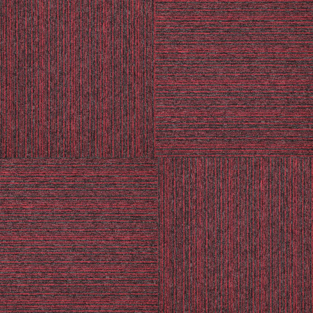 Balta, Kobercový štvorec Sonar Lines 4120 červený 50 x 50 cm, chodba / predsieň