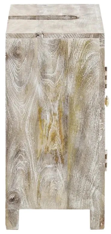 furniture-nabytek.cz - Masivní dřezová spodní skříňka Bitna z mangového dřeva, lakovaná, přírodní barva