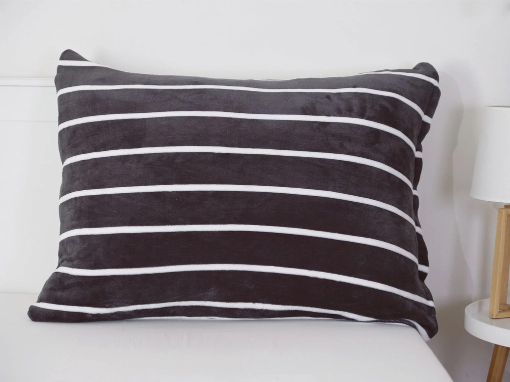 Obliečka na vankúš mikroplyš 70 × 90 cm - Kamala tmavosivá