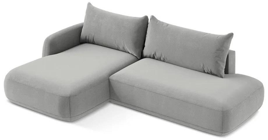 Svetlosivá rozkladacia rohová pohovka (ľavý roh/s leňoškou) Hale – Makamii