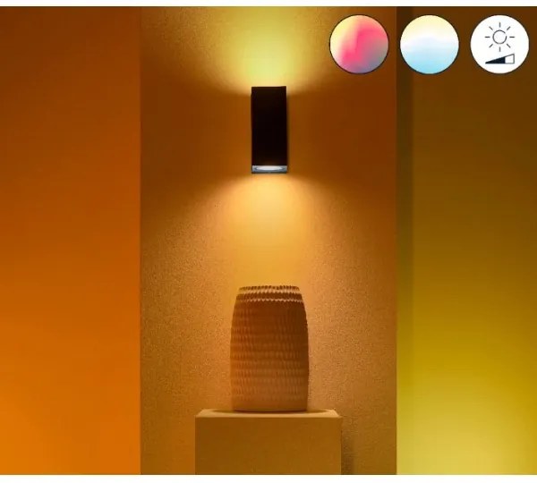 WiZ -LED RGBW Stmievateľné nástenné svietidlo UP&DOWN 2xGU10/4,7W/230V čierna Wi-Fi