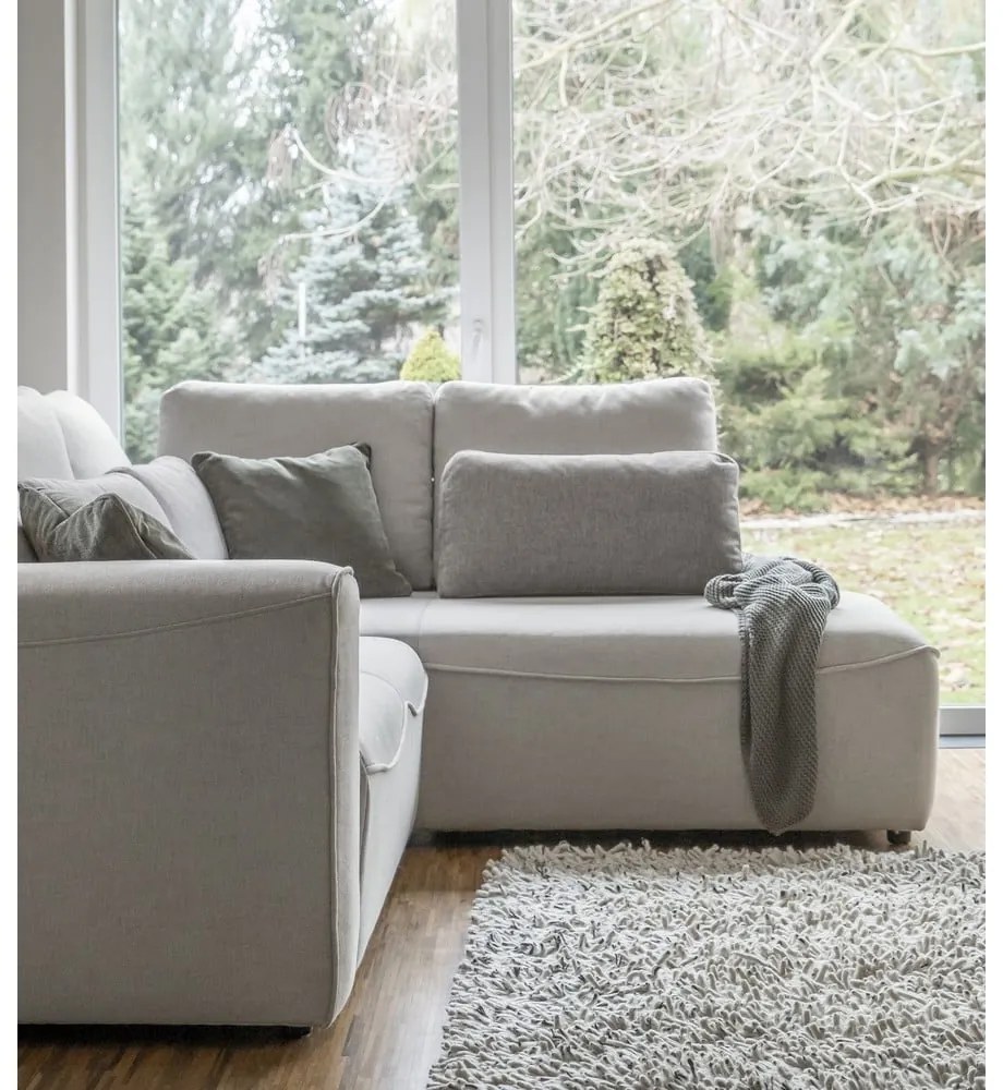 Krémovobiela rozkladacia rohová pohovka (variabilná) Homely Tommy – Miuform