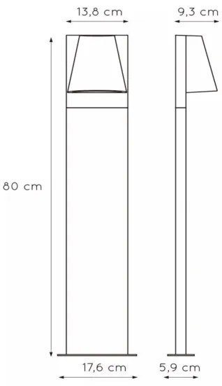 Lucide 29898/80/29 - Vonkajšia lampa LIAM 1xGU10/35W/230V IP44 80 cm antracit