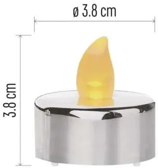 LED sviečky (6 ks) strieborné