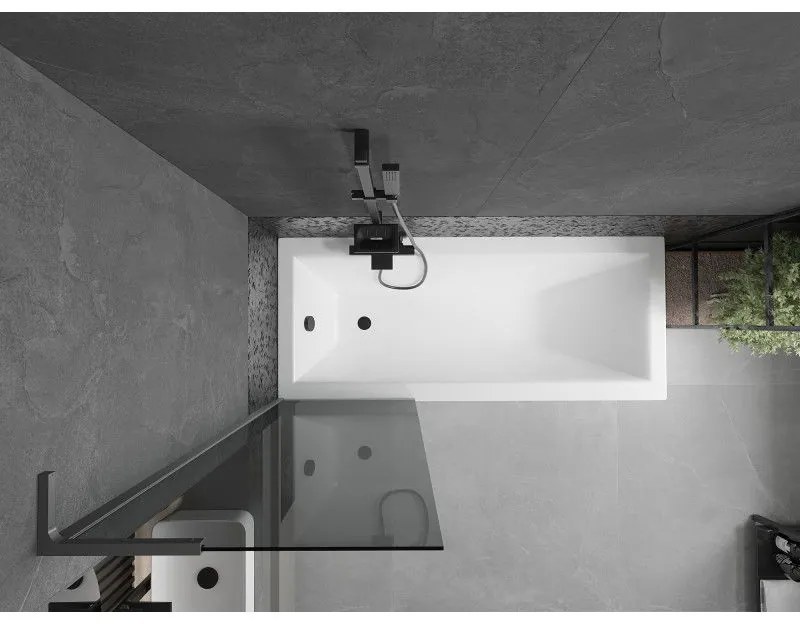 Mexen Next L, 1-krídlová vaňová zástena 60 x 150 cm, 6mm šedé sklo, grafitový profil, 895-060-000-03-40-95