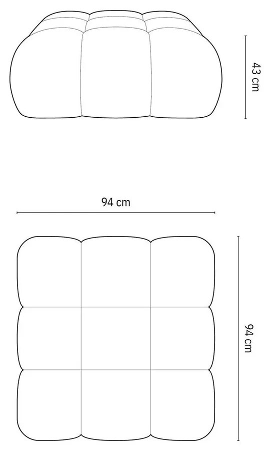 Svetlosivá modulárna podnožka z textílie bouclé Bellis – Micadoni Home