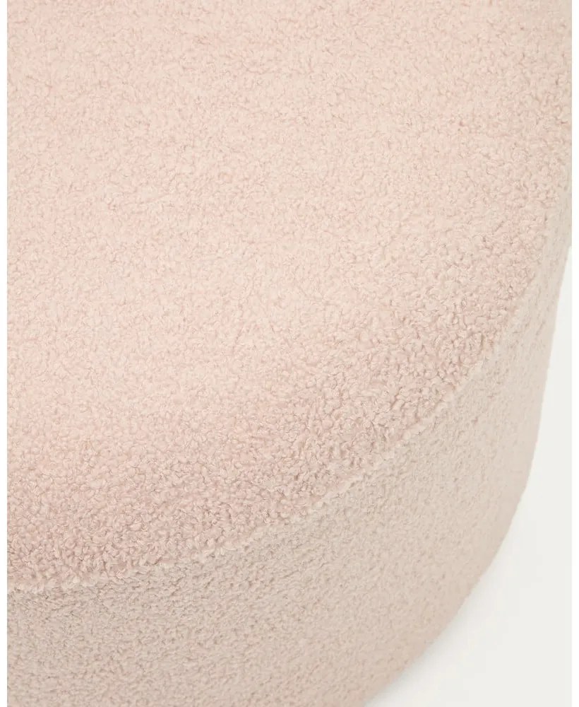 Svetloružový taburet z textílie buklé Kaeli – Kave Home