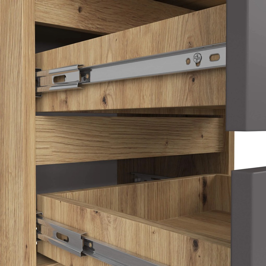 Komoda CL6 40 cm dub artisan/grafitově šedá