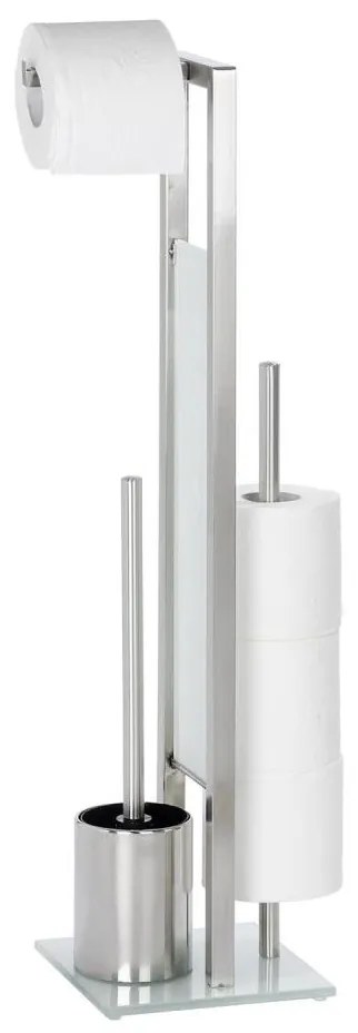 WENKO 21564100 - WC kefa RIVALTA 18x70 cm nerez/strieborná/biela/čierna