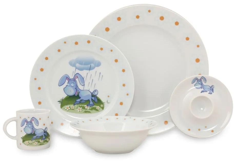 5-dielna detská porcelánová jedálenská súprava Kütahya Porselen Donkey