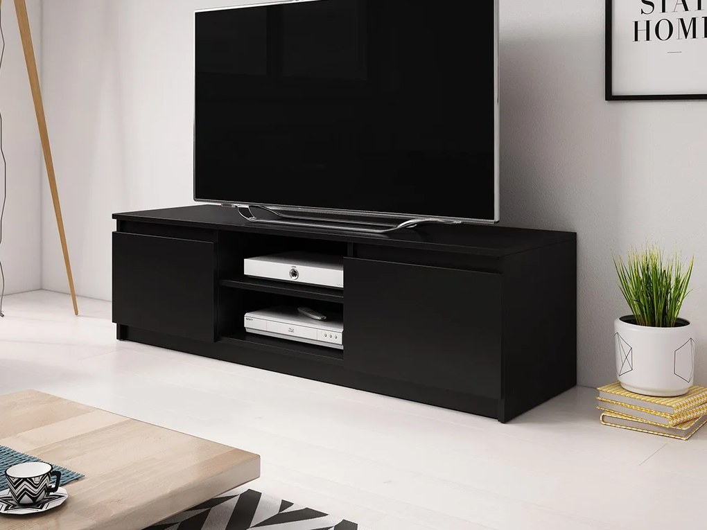 TV stolík Ziziko, Farby: dub sonoma / dub sonoma + biela, Osvetlenie: osvetlenie LED biele