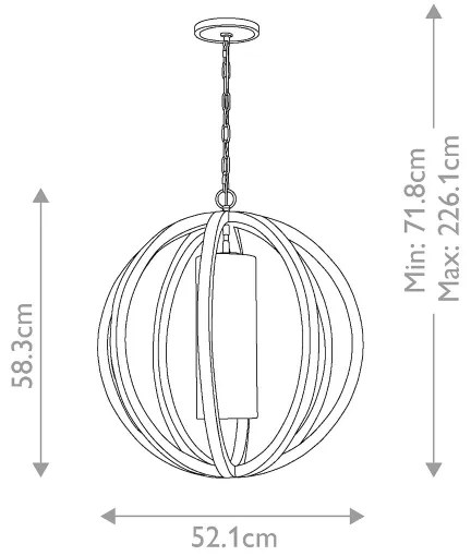 Elstead FE-ALLIER-P-S-LW - Luster na reťazi ALLIER 1xE27/60W/230V dub
