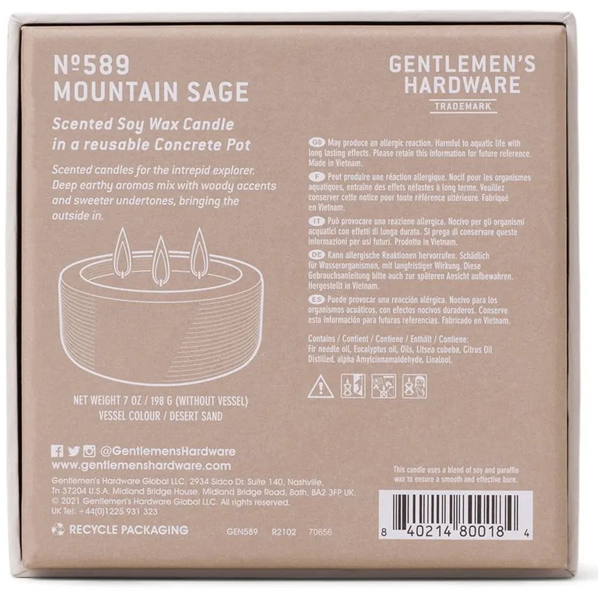 Vonná sójová sviečka doba horenia 40 h Mountain Sage – Gentlemen's Hardware