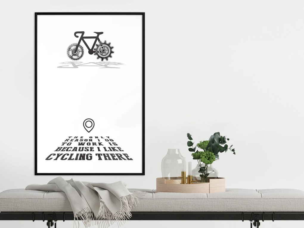 Artgeist Plagát - I like Cycling [Poster] Veľkosť: 30x45, Verzia: Zlatý rám s passe-partout