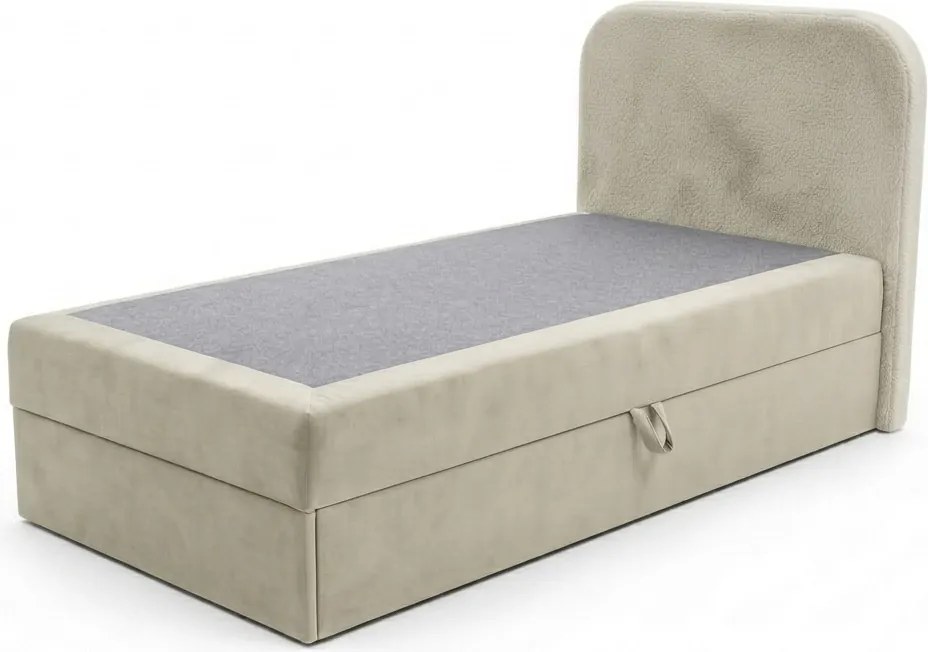 Čalúnená posteľ boxspring FORENA 90x200 cm krémová Matrac: Matrac Bonell pružinový