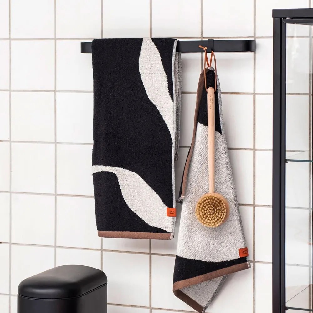 Čiernobiele uteráky v súprave 2 ks z Bio bavlny 50x90 cm Nova Arte – Mette Ditmer Denmark