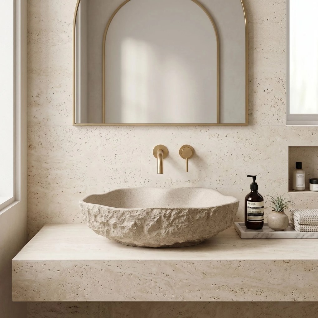 Rea Isla Warm Beige, umývadlo na dosku 490x370x140 mm, béžová, REA-U7882