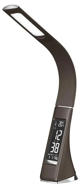 Solight WO46-H - LED stolná lampa stmievateľná s displejom LED/6W/230V hnedá