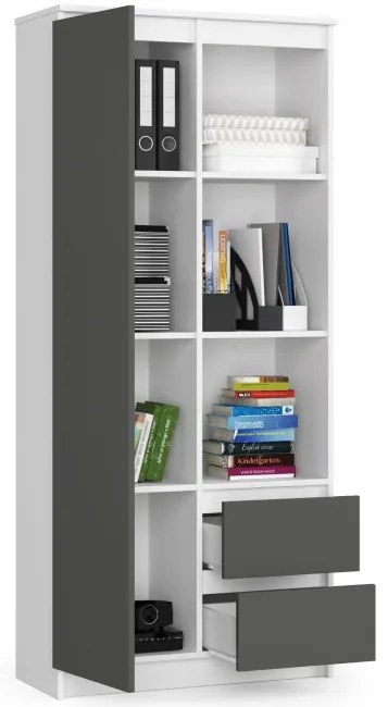 Regál R11 R80 1D 2SZ CLP biely / sivý