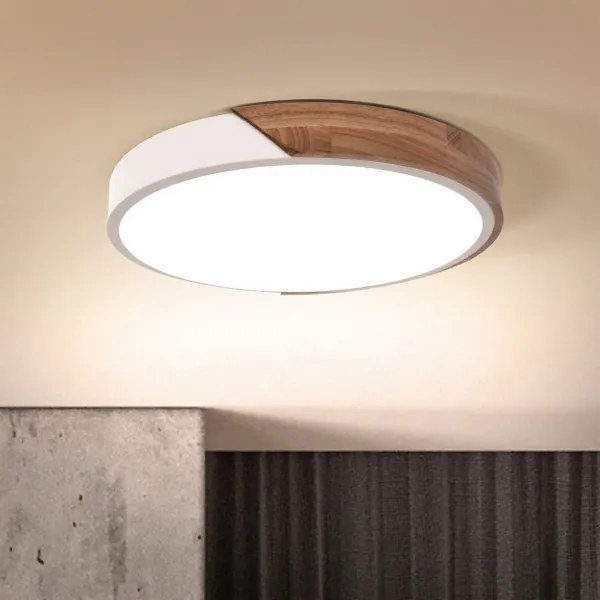 Brilagi - LED stropné svietidlo PILANA LED/24W/230V dub/biela pr. 30 cm