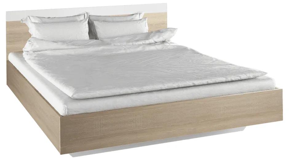 Kondela Manželská posteľ, dub sonoma/biela, 180x200, GABRIELA