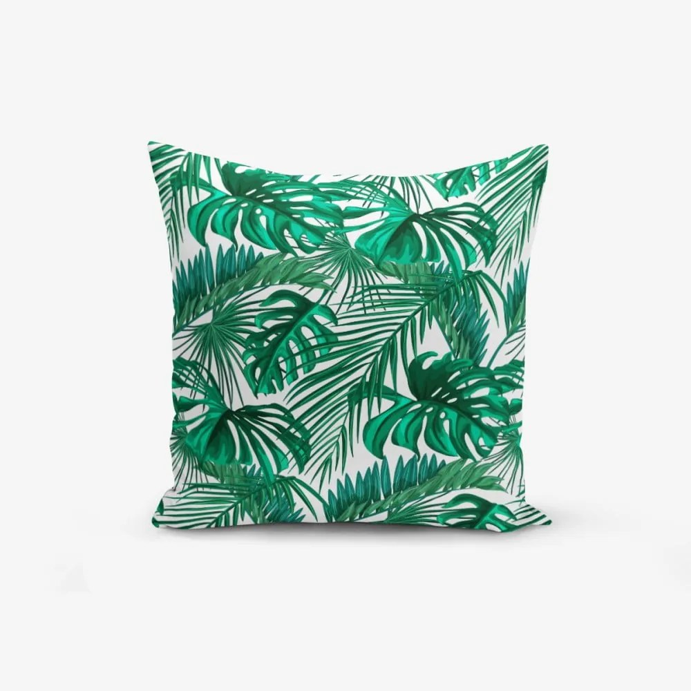 Obliečka na vankúš s prímesou bavlny Minimalist Cushion Covers Mint Green Kavanice, 45 × 45 cm