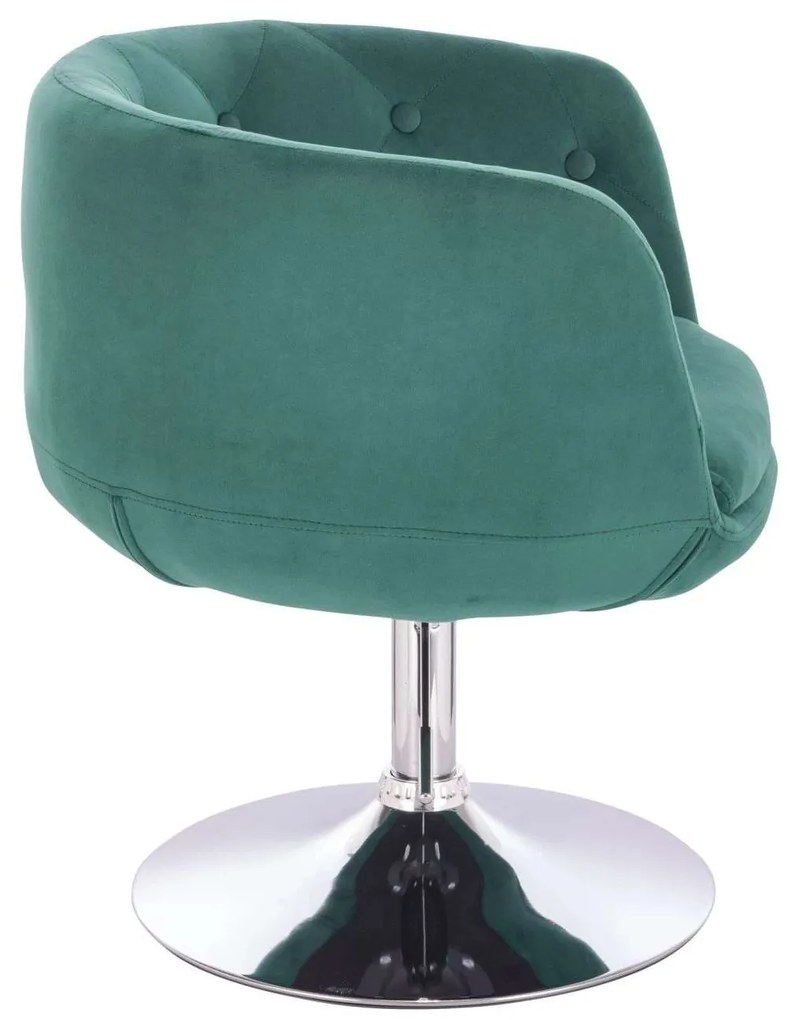 LuxuryForm DESIGN Kreslo MONTANA VELUR na striebornom tanieri - zelené