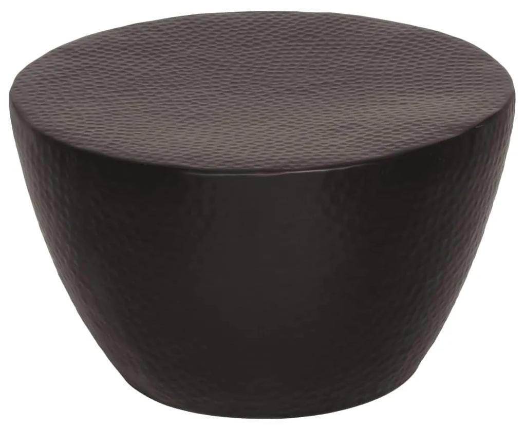 Konferenčný stolík tepaný hliník Ø 50x30 cm čierny 359611