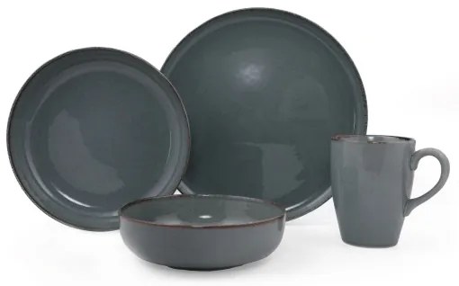 Jedálenská súprava 16 ks sivá/porcelán