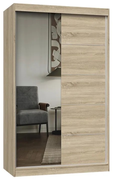 Šatní skříň Iga 120 cm se zrcadlem dub Sonoma