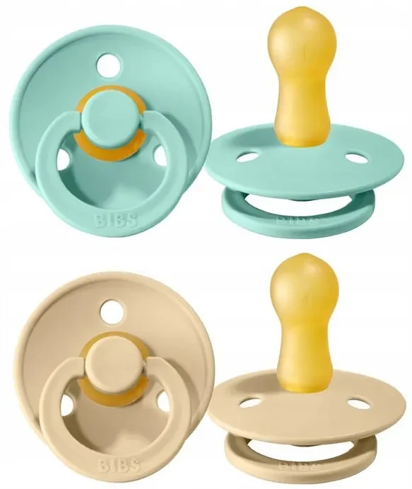 Kaučukové cumlíky BIBS Colour 0m+ 2ks Farba: čierna-sivá