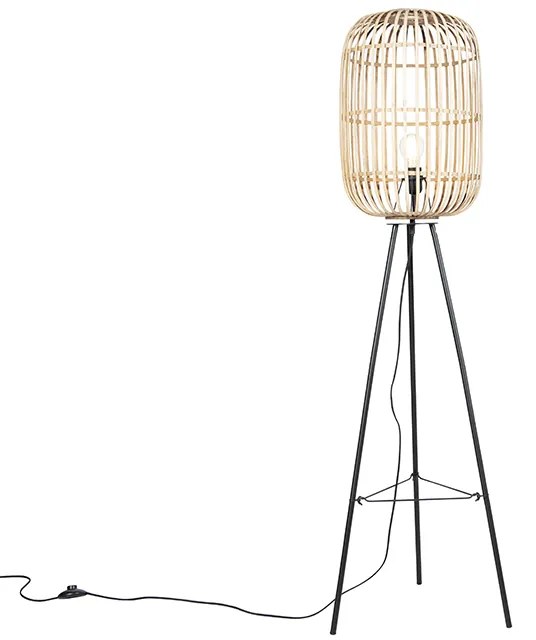 Inteligentná rustikálna stojaca lampa ratan vrátane WiFi A60 - Manila