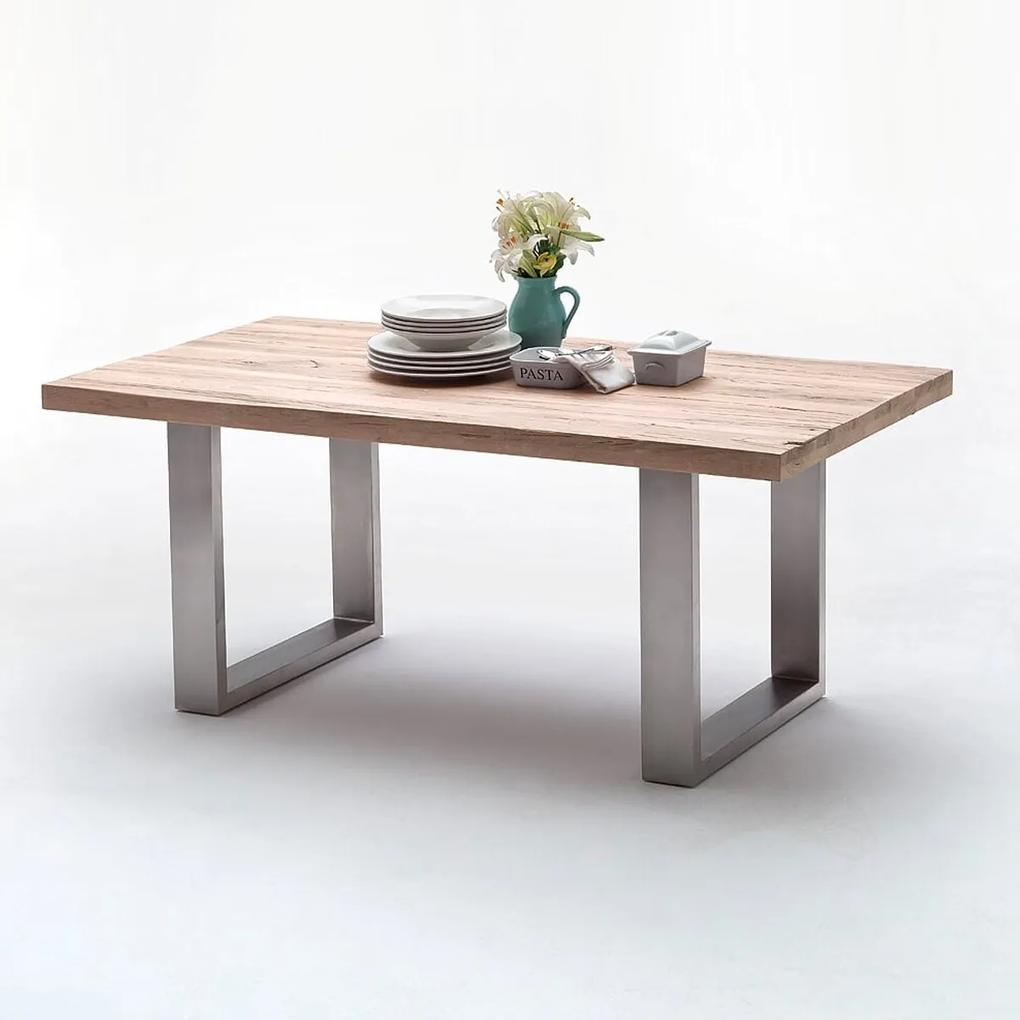 Jedálenský stôl Castello dub bielený nerez Rozmer: 200 x 76 x 100 cm