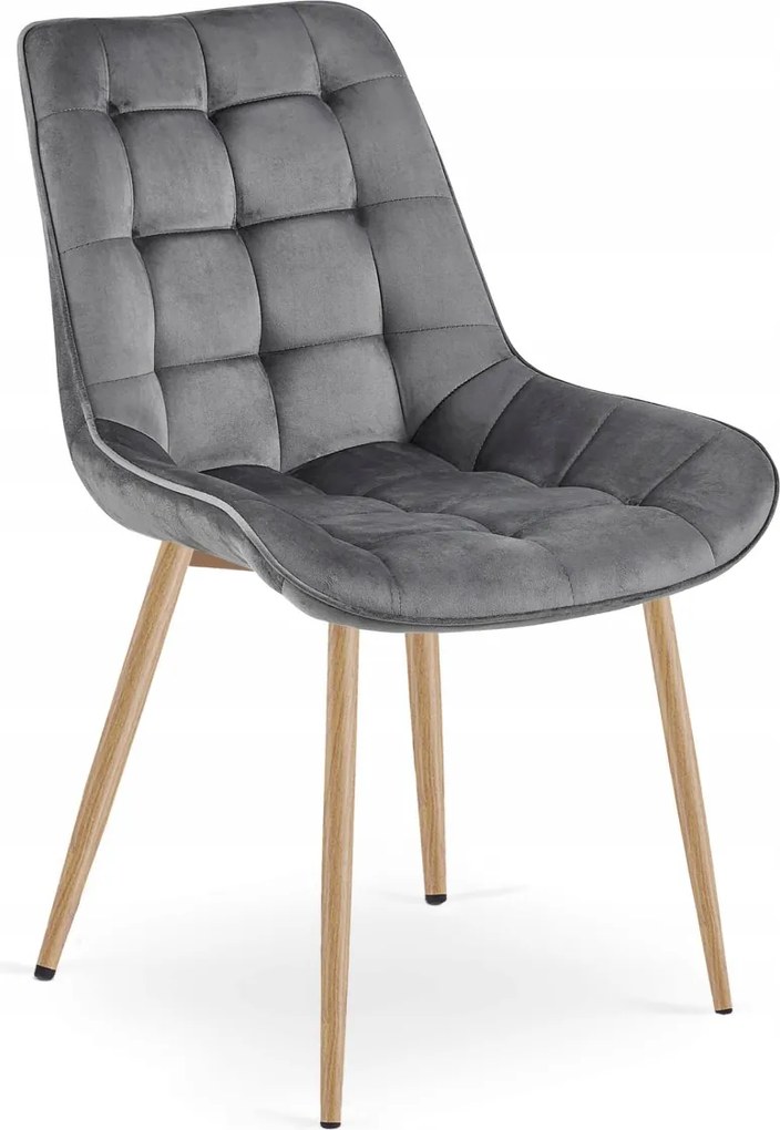 Sivá zamatová stolička BERA