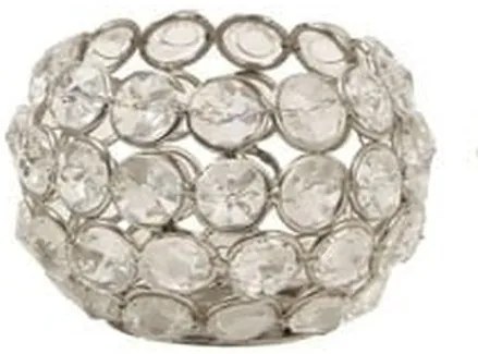Kovový svietnik vyplnený sklíčkami Crystal - Ø 6 * 6 cm