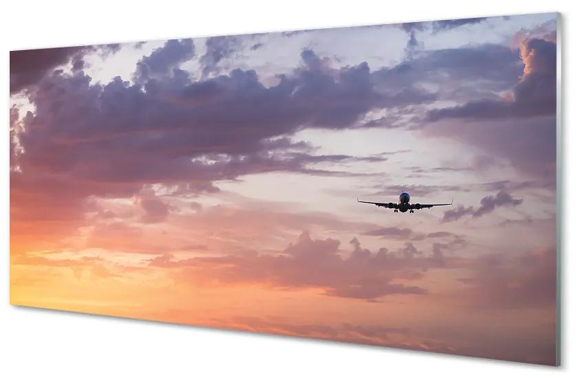 Obraz na skle Zamračené oblohy ľahké lietadlá 100x50 cm